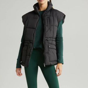 Zella Adjustable Drawcord Waist Puffer Vest - Small